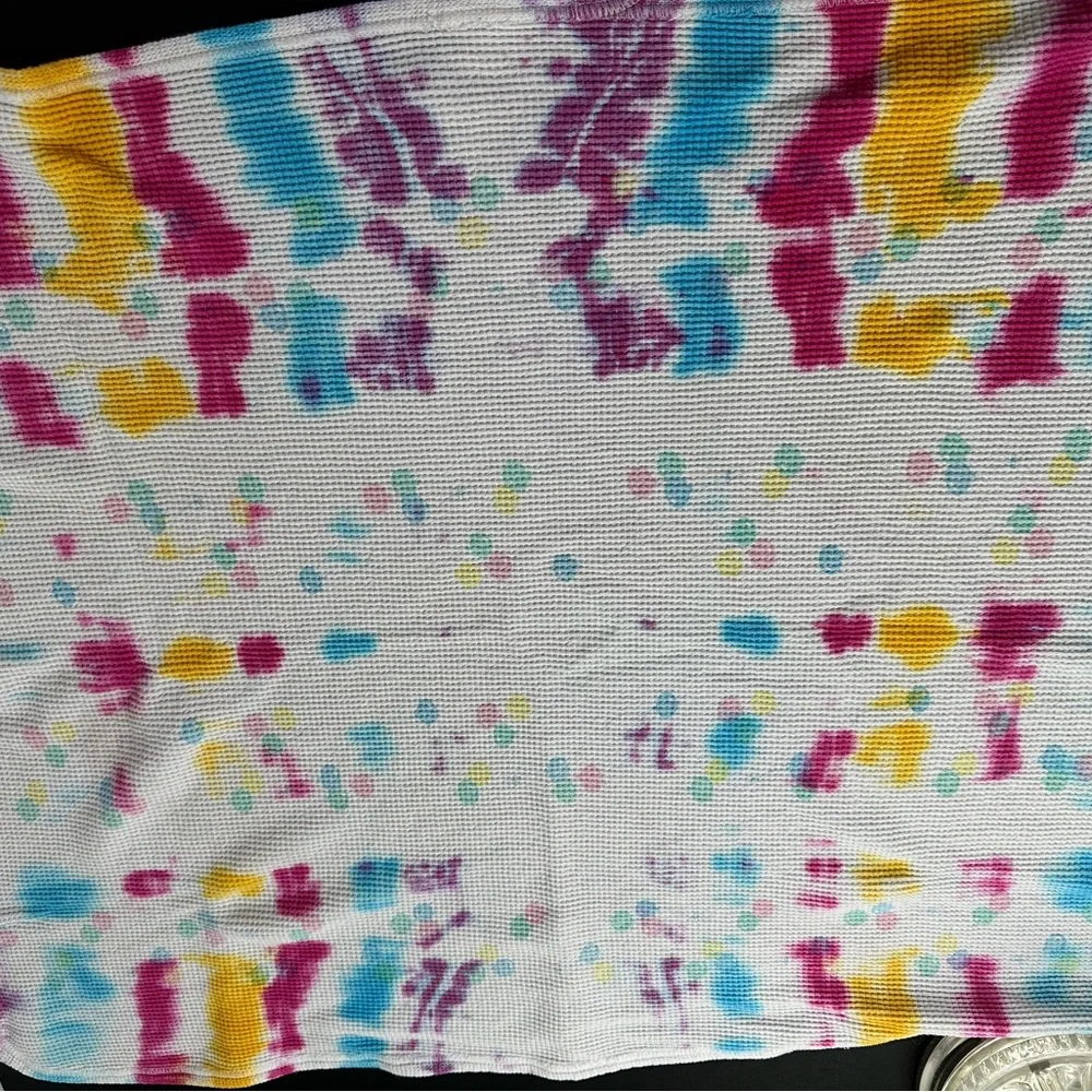 Baby Morgan Cotton Blanket Thermal Waffle Weave Tie-Dyed Balloons Vintage‎ USA